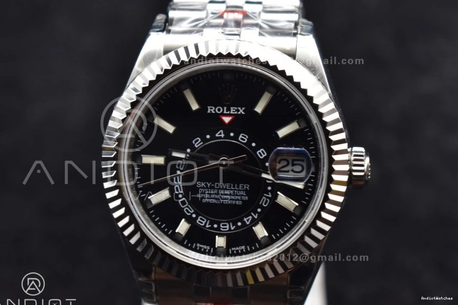 Affordable SS Jubilee 1107 on Noob Skydweller Best Dial SS Bracelet A23J Black Edition 0918